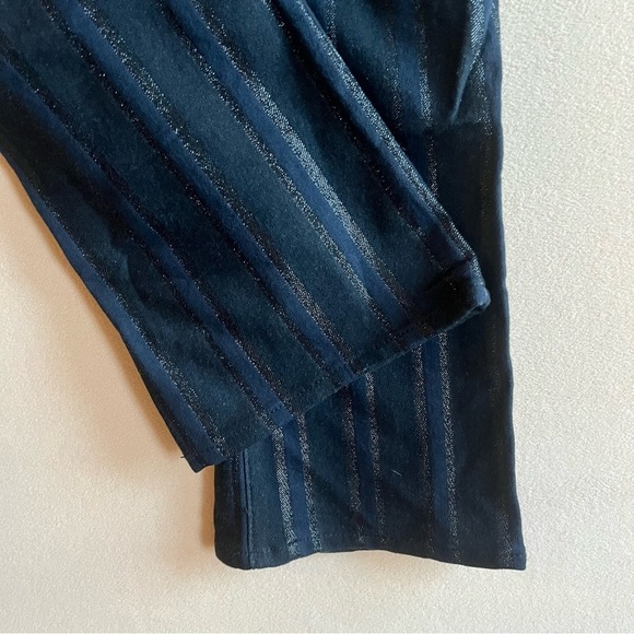 AG Adriano Goldschmied Jodi Button Up High Rise Flare Crop Metallic in 28R - Picture 10 of 15